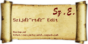 Szijártó Edit névjegykártya